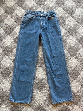 RAG AND BONE RUTH SUPER HIGH RISE STRAIGHT BLUE DENIM JEANS WOMENS 25